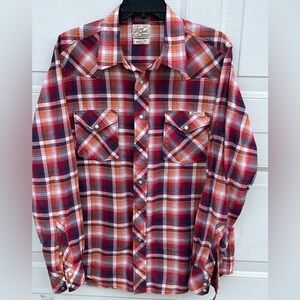 Men's VTG lucky brand plaid shirt dungaree button down M
